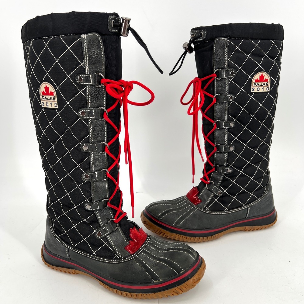 Pajar‎ Canada Freestyle Grip Snow Boots Quilted Black Duck Boots Size 38 (7.5-8)